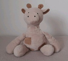 M&S Giraffe Beanie Hug Toy Square Patches Cute 14" Kids Soft Plush 