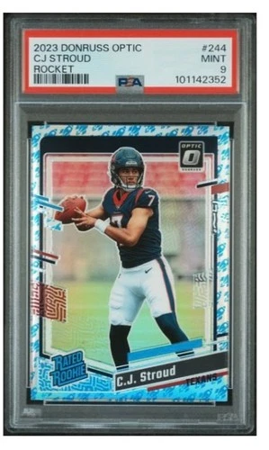🔥 2023 DONRUSS OPTIC CJ STROUD ROCKET RC Texans PSA 9