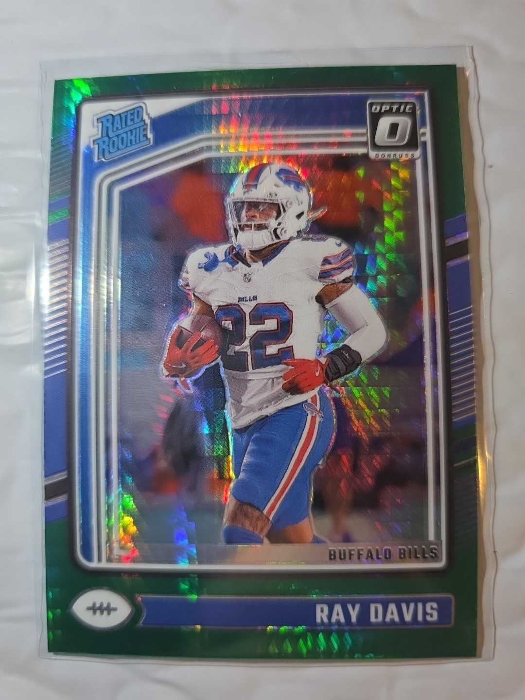 2024 Panini Donruss Optic - Rated Rookie Ray Davis #283 Green Hyper Prizm (RC)