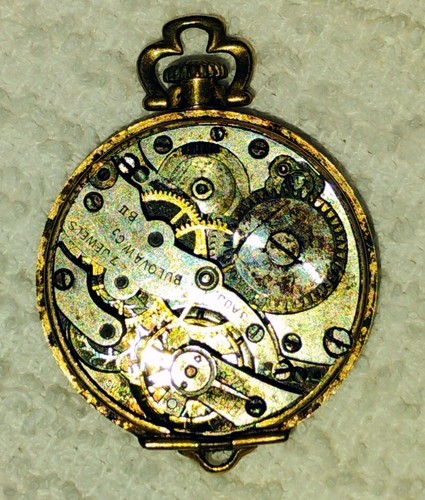 Vtg BULOVA Watch Co Mini Pocket Watch. 7 Jewels Rare Serial #1011840 Not Working - Picture 3 of 4