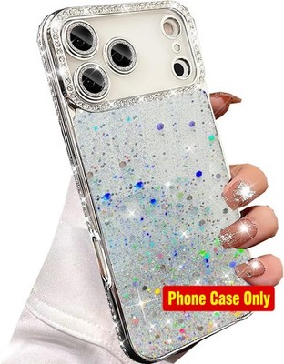 Clear Glitter Case for iPhone 18 Pro, Sparkly Silver