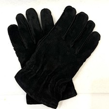 Aris Mens Suede Leather Cold Weather Winter Gloves Thinsulate Lined Black Large