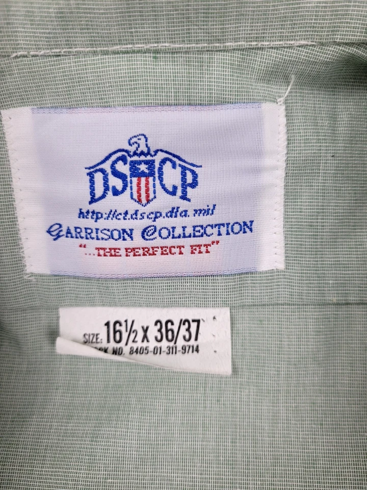 Рубашка с длинным рукавом на пуговицах мужская DSCP Garrison Collection 16 1/2 X 36/37 зеленая - Изображение 2 из 4
