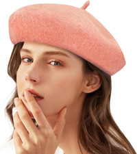 Women Wool Beret Hat French Style Solid Color