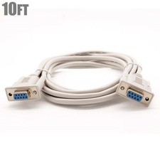 10FT 9 Pin DB9 Serial RS-232 Female to Female Straight Through Cable Shielded
