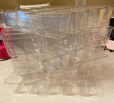 Lot  of Clear Plastic Storage Utility Trays Office Crafts Tools Teacher Supplies