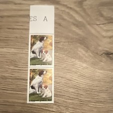 Timbres France Europe non oblitérés Chiens bande de 2 multicolore bloc 2x1