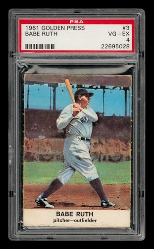 1961 Golden Press Set-Break # 3 Babe Ruth PSA 4 VG-EX