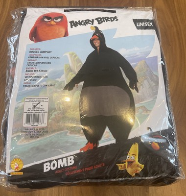 RUBIES Angry Birds BOMB Adult Costume Hooded Jumpsuit Medium M One size HTF NEW 
