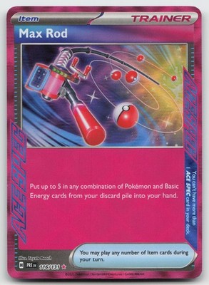 Max Rod Reverse Holo SV: Prismatic Evolutions 116/131 ACE SPEC Rare MP Pokemon