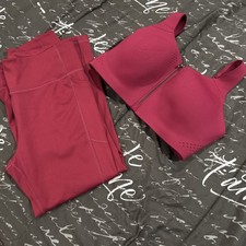 Victoria's Secret Workout Set Preowned Leggings Large Short Sports Bra 36DD