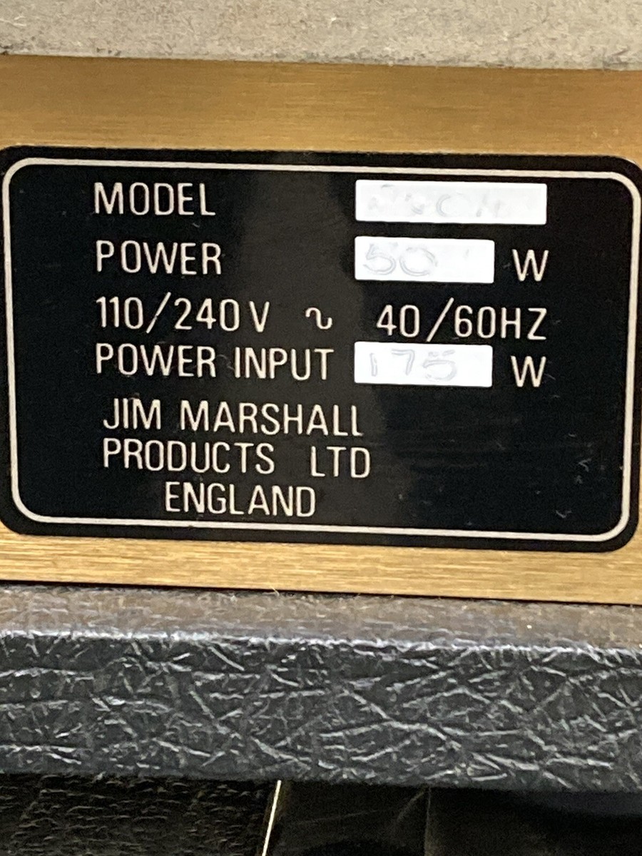 1984 MARSHALL JCM 800 2204 50 WATT MASTER VOLUME RARE VINTAGE