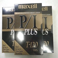 Maxwell High Grade VHS Plus Video Media Tapes T-120 6 Hour Lot Of 3 Sealed New