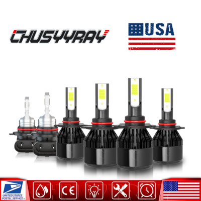 For Chrysler 300C 2005-2009 - 6X White Combo LED Headlight Fog Light Bulbs Kit H