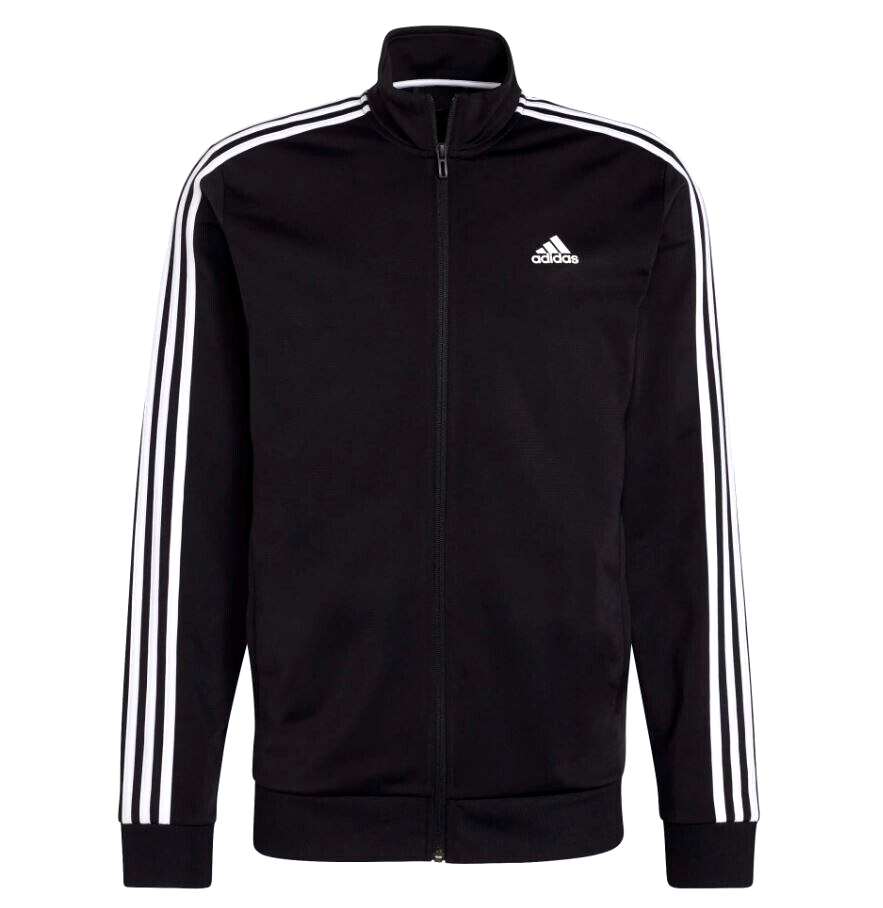 NEW ADIDAS MEN'S ESSENTIALS 3 STRIPES TRICOT TRACK JACKET NEW ADIDAS MEN'S ESSENTIALS 3 STRIPES TRICOT TRACK JACKET