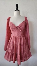 Anthropologie Dress New Size Large XL Floral Pink Embroider Bridgerton Coquette