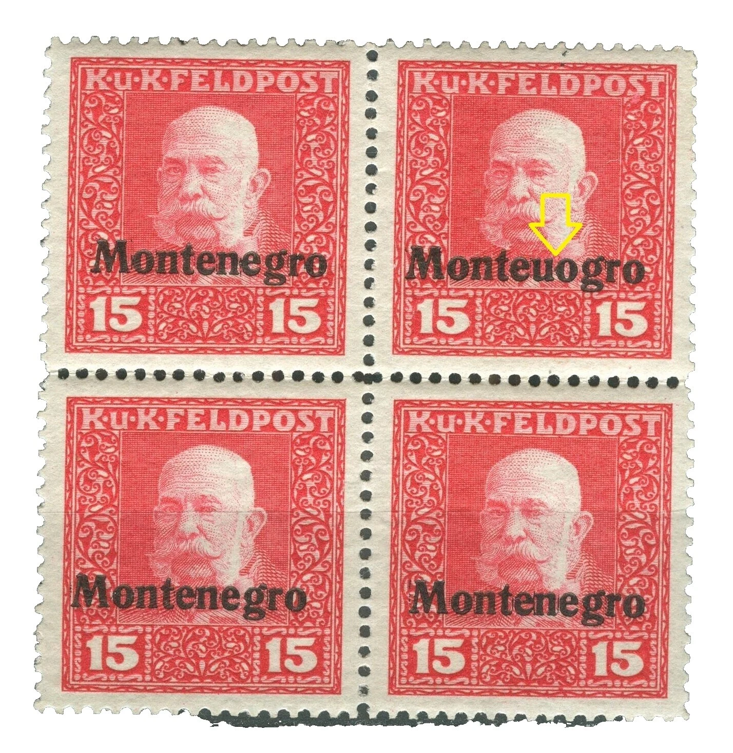 WWI Montenegrin Stamp Blocks