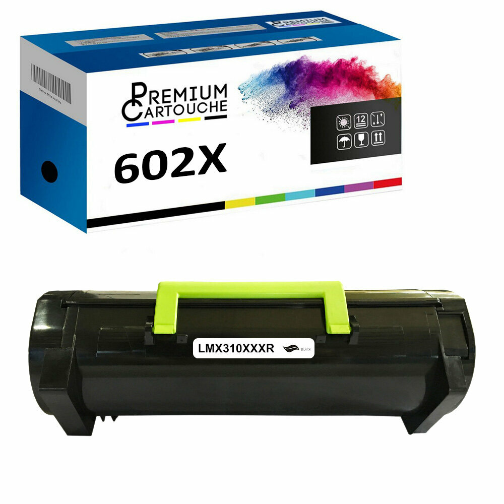 Cartouche toner 602X noir compatible avec imprimante Lexmark