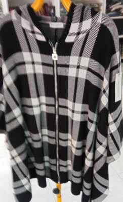 Olga REBECCHI Kimono Mantel schwarz-weiß Einheitsgröße