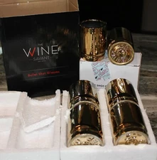 The Wine Savant 50 Caliber Bullet Shot Glasses Set - Set of 6 - Each holds 2 ...