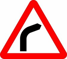 Bend to left Road safety sign