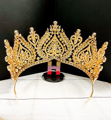 Queen of Spades, Red Crystal Crown, Gold Comb Crown, Pageant Crown, XL Size By The Sword - King main image 4