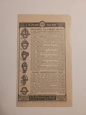 Catchers Mask 1914 Spalding Baseball Advertisement