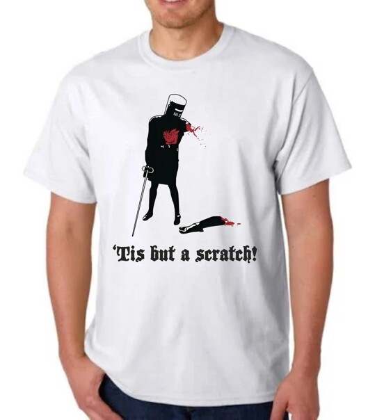 MONTY PYTHON HOLY GRAIL DARK KNIGHT T-SHIRT TEE CLEESE IDLE