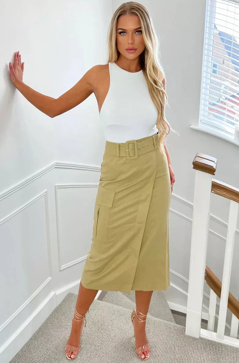 Linen top skirt midi