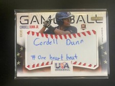 CORDELL DUNN JR. 2014 USA Game Ball Sweet spot AUTO 6/10 # one heart beat