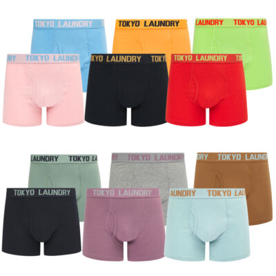 Tokyo Laundry Boxershorts Herren 2er Pack Stretch Baumwolle Boxershorts Unterwäsche Gummizug