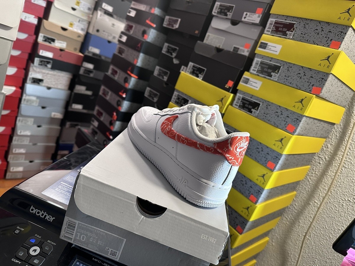 SIZE 10 Nike Air Force 1 Low Women's Shoes Orange Paisley 2022