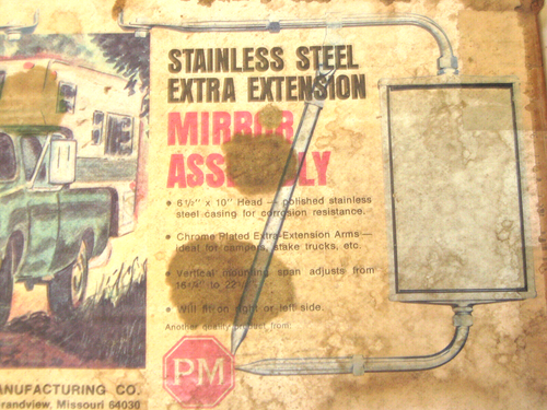 Vintage 6-1/2" x 10" Stainless Extendable Steel Mirror Assembly, PM # 663X - Picture 4 of 5