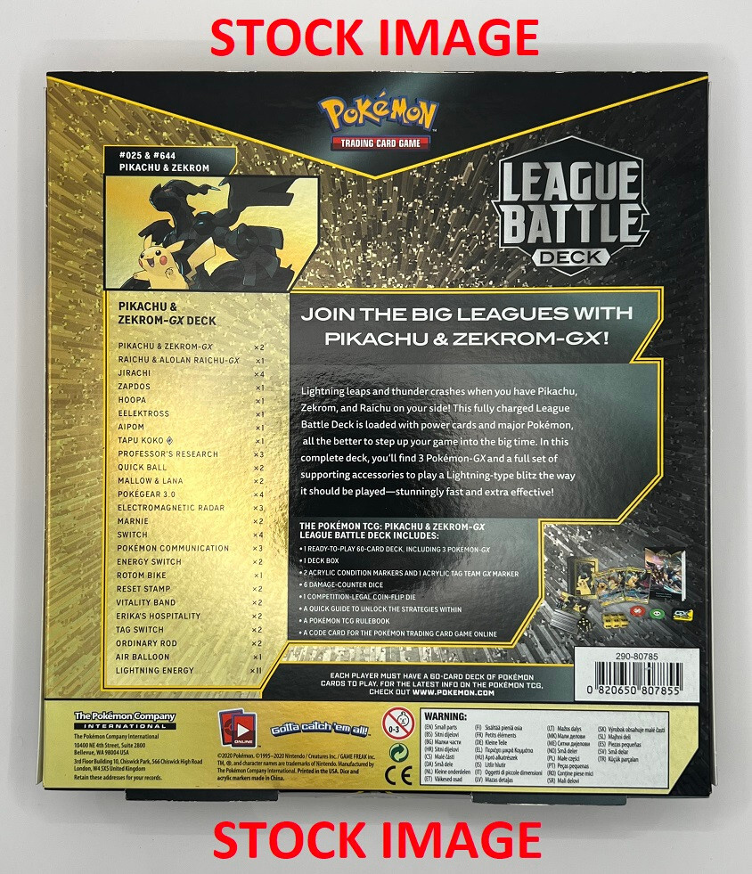 Pokemon Pikachu & Zekrom-GX League Battle Deck - Factory Sealed