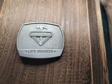 Hammer Handyman Club of America Life Member Vintage 1996 Silver Tone Belt Buckle