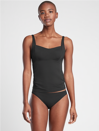 ATHLETA Entwined Bra Cup Tankini Top 32D 32DD Black | Active Swim Suit XS S  | eBay
