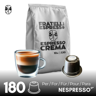Kaffee Espresso Crema 180 Kapseln kompatibel Nespresso Vorrat Bequemlichkeit