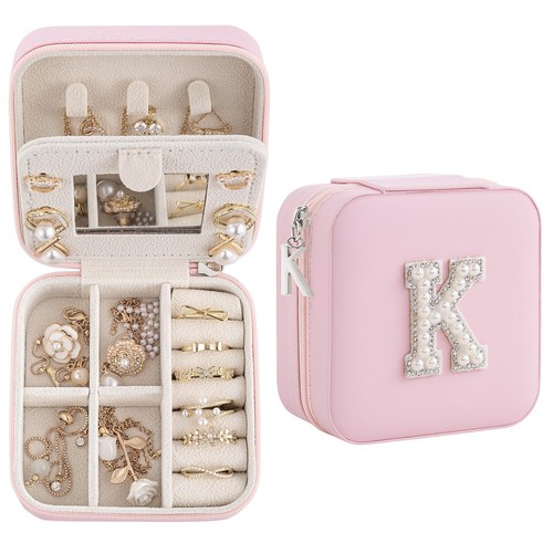 Birthday Gifts For Women, Initial Jewelry Box, Travel Jewelry Case, Gifts for...