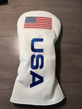 Golf Driver Headcover USA White American Flag Embroidered, New