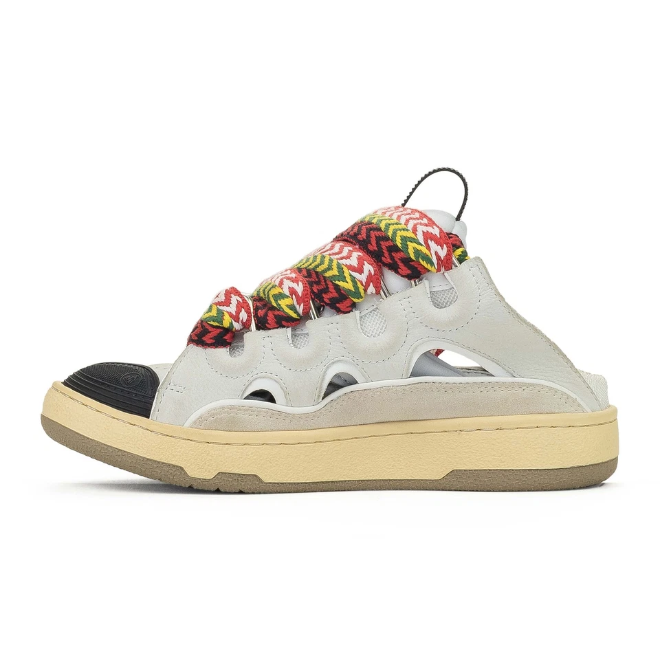 NIB LANVIN WHITE CURB MULES LOW TOP SNEAKERS SIZE 36 $890 - Image 2 of 4