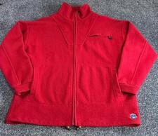 Mens Vintage Original Swanndri Red New Zealand Wool Fleece Jacket Size XL