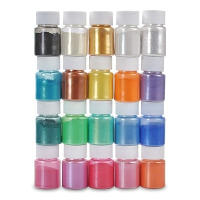 Mica-Pulver Set 20 Farben | Glänzend für Make-up & Kunst | 10g pro Farbe