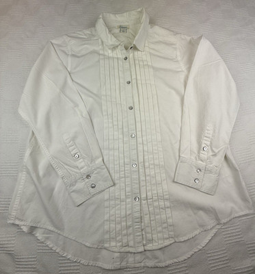 Sundance 100% Cotton Womens Button Up Shirt Pleated Capsule Choir Performance