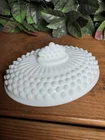 Vintage Hobnail Milk Glass Lid Replacement - Oval Covered Dish Fenton Style
