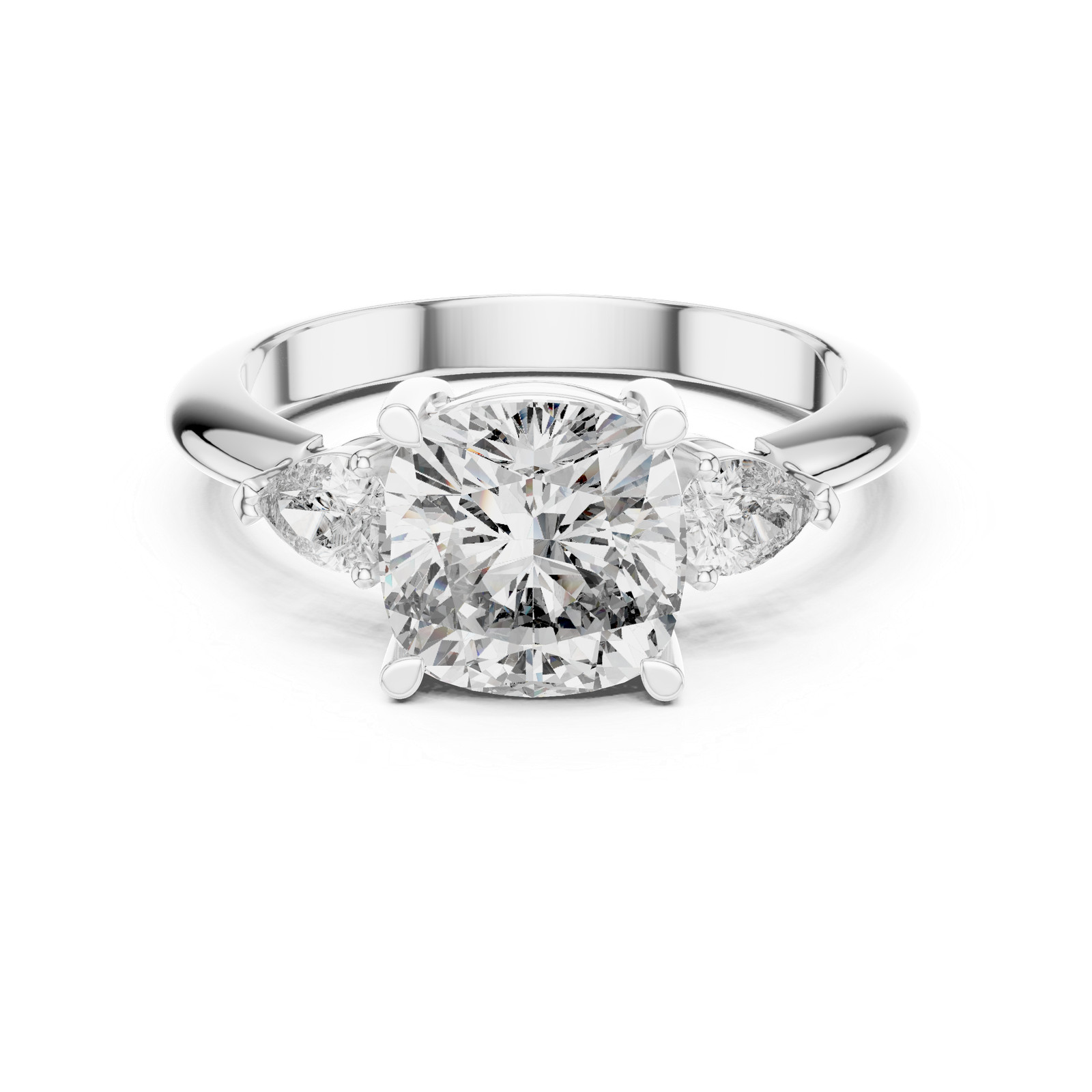 Solitario 2.7 Ct Cojín Precisión Odalia Anillo Laboratorio Crecido Diamante...