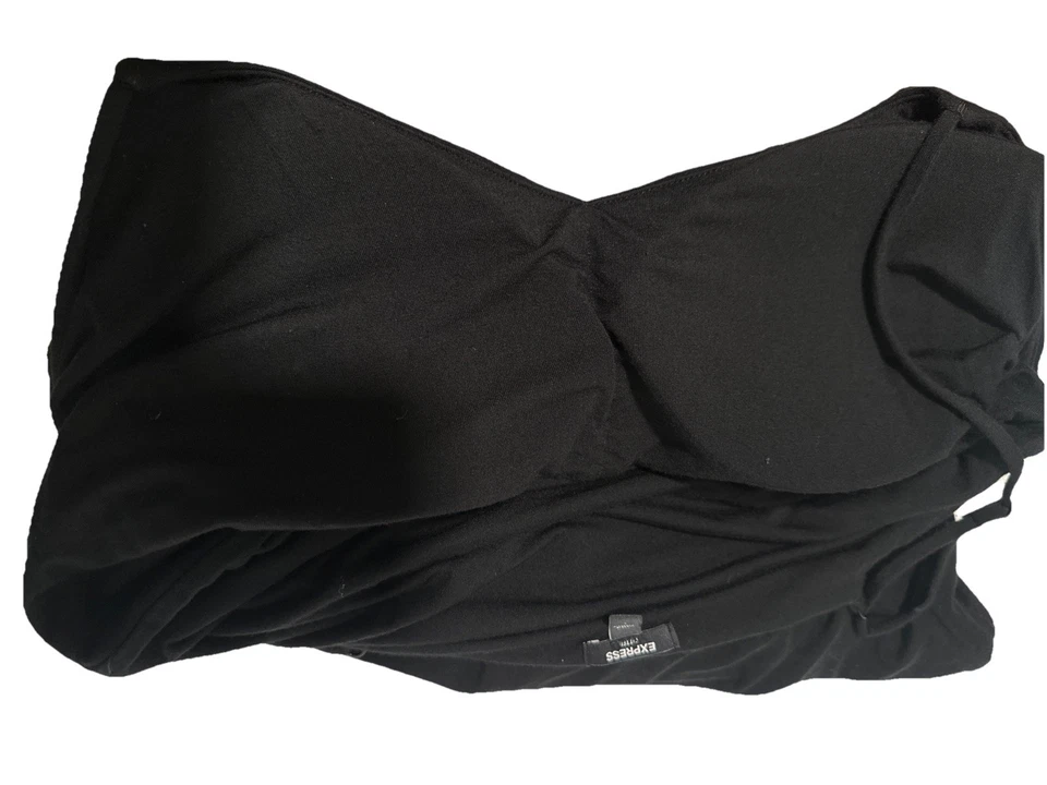 Express Black Cami Built In Bra Top Women’s Spaghetti Strap Sleeveless Size L - Image 4 of 4