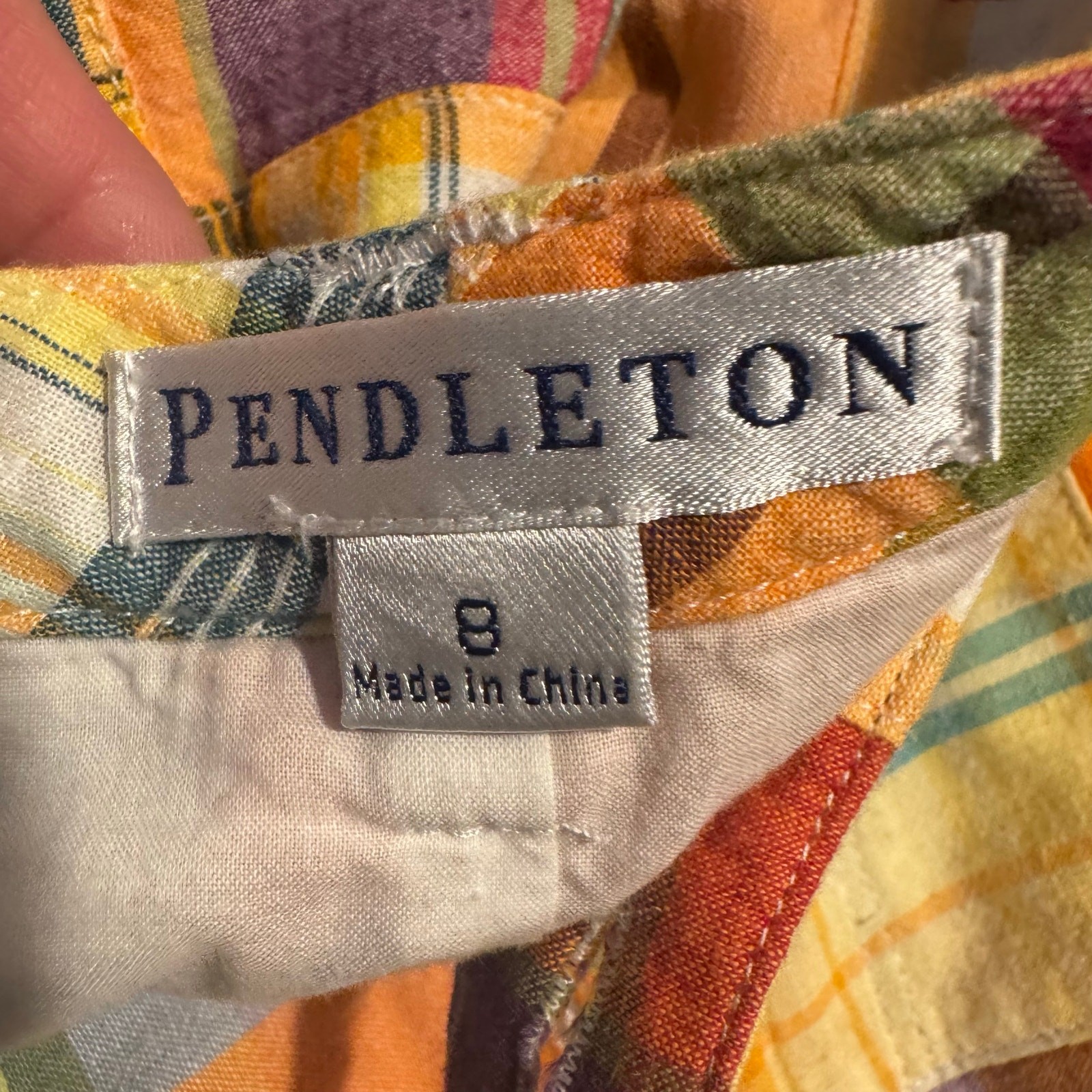 Pendleton Madras Plaid Orange Patchwork Straight … - image 3