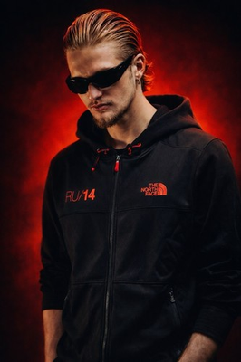 #ad North Face RU 14 Jacket Mens XL Softshell Hood Full Zip 2014 Sochi Olympics *Rea $34.79