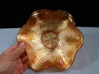 Vintage Fenton Marigold Carnival Glass Ribbon Tie or Comet Pattern Bowl INV2