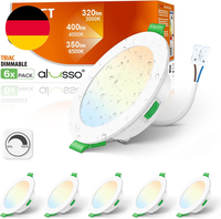 Alusso LED Einbaustrahler 230V Ultra Flach 5W 400 Lumen Dimmbar Deckenspots, War
